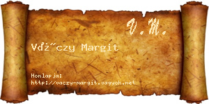 Váczy Margit névjegykártya